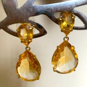 Ross Simons Faceted Citrine Drop Earrings in Sterling Silver plated in 14k Gold